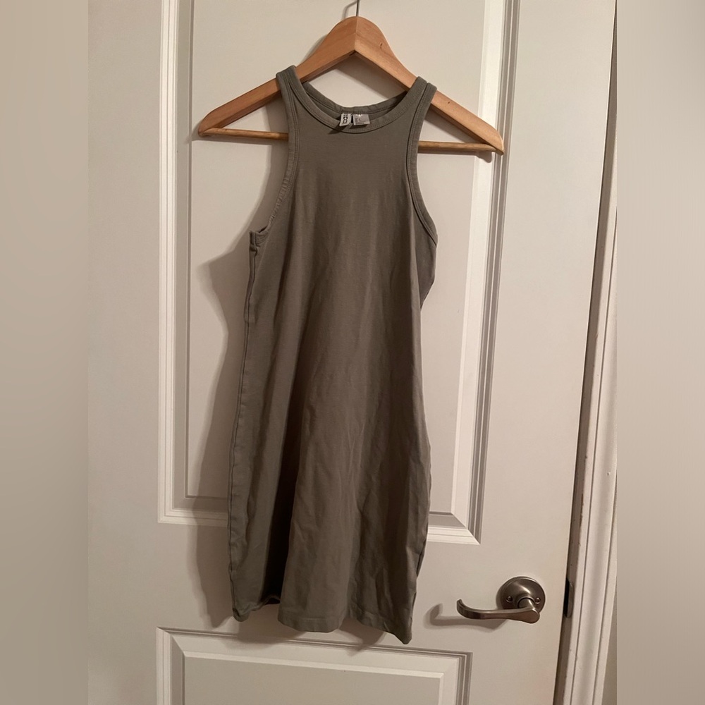 H&M green high neck dress